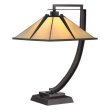 Pomeroy lamka stołowa E27 12W szkło witrażowa